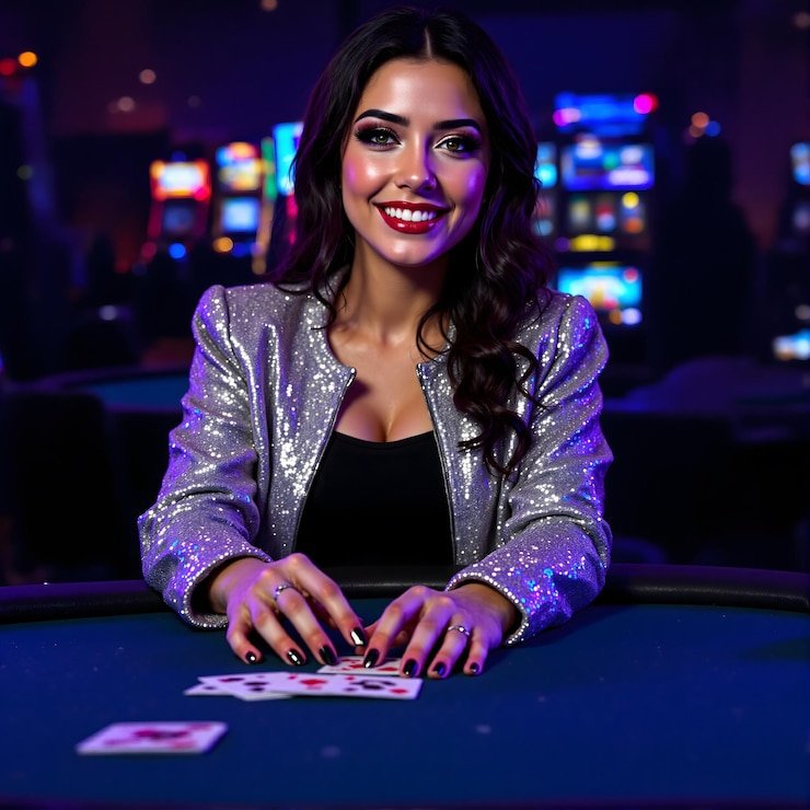 Live Sic Bo table with professional croupier and dice cup